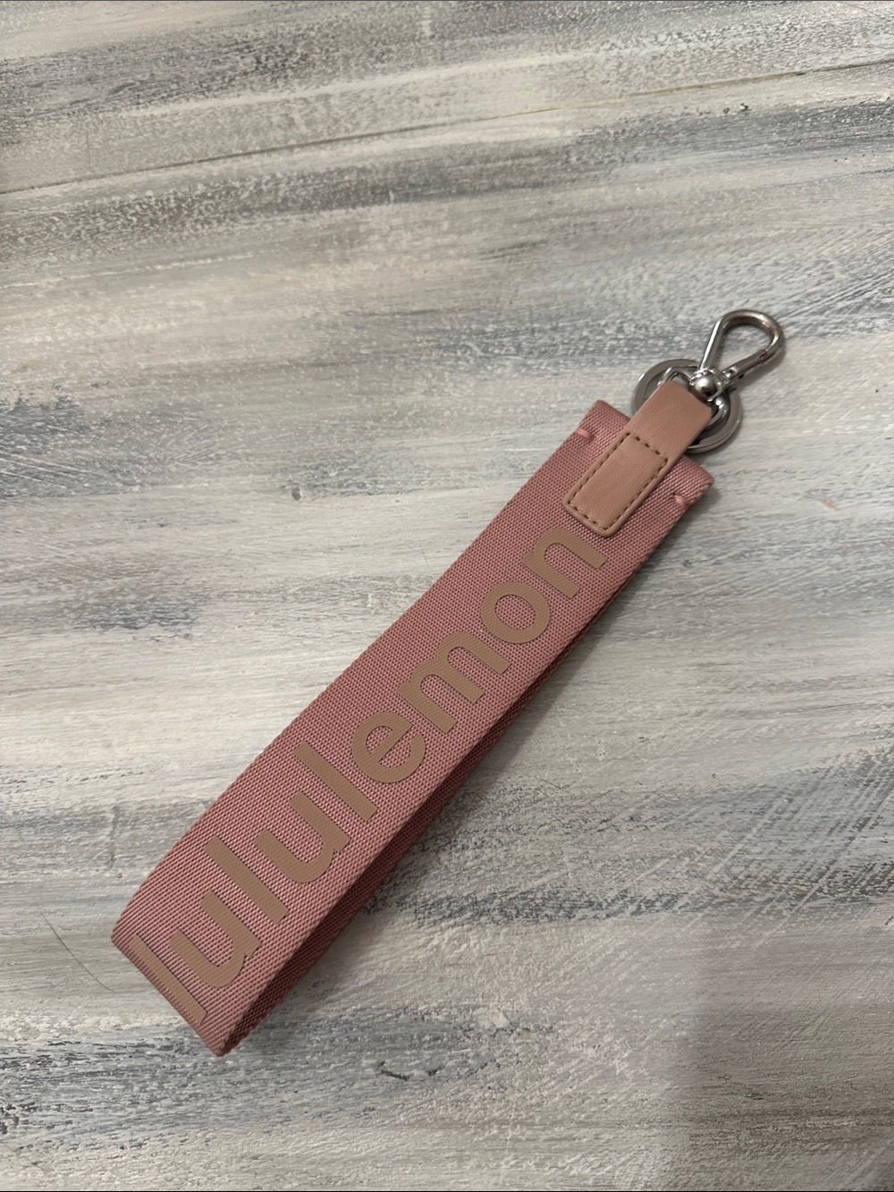 lululemon athletica Rose Pink Logo Wristlet Key Holder